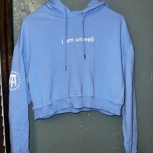 Chicks barstool sports “I am unwell” crop hoodie